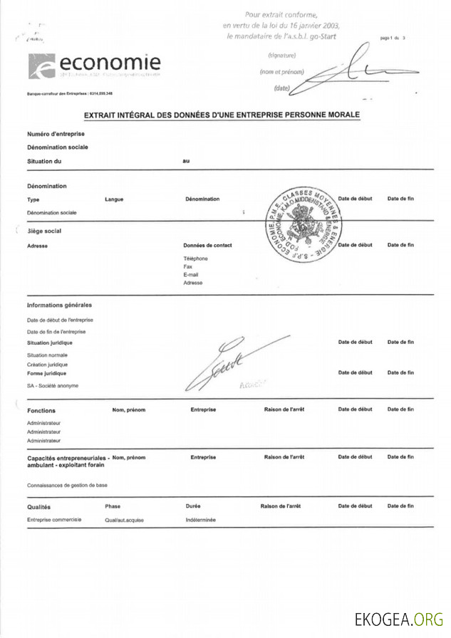 Certificat de bonne réputation France